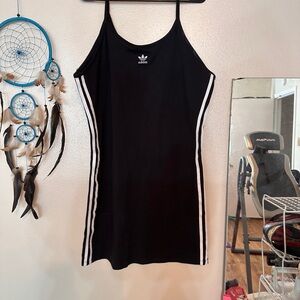 Adidas Black Spaghetti strap Dress with White stripes
